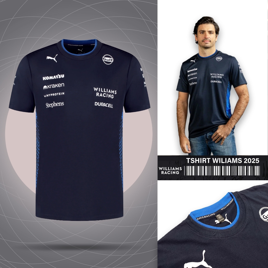 Williams Racing 2025 เสื้อยืดพรีเมี่ยม Navy Unisex