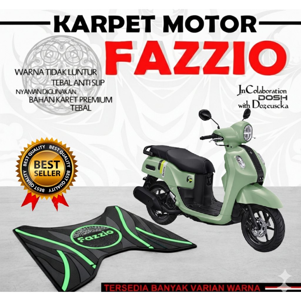 Yamaha Fazzio Carpet Footrest Mat ทําจากยางพาราแท้ระดับพรีเมี่ยม โต๊ะกันลื่น