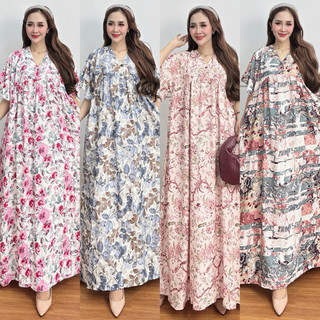 ZIFANIA DASTER JUMBO PREMIUM!! Motif FLORA Kekinian Lengan Pendek BUSUI/BUMIL FRIENDLY LD 120