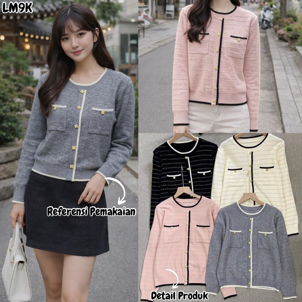HAPPY SHOP - ผู้หญิง KNIT TOP 9K LM9K TWO POCKET PREMIUM VERY BEAUTIFUL ใหม่ล่าสุดแฟชั่น