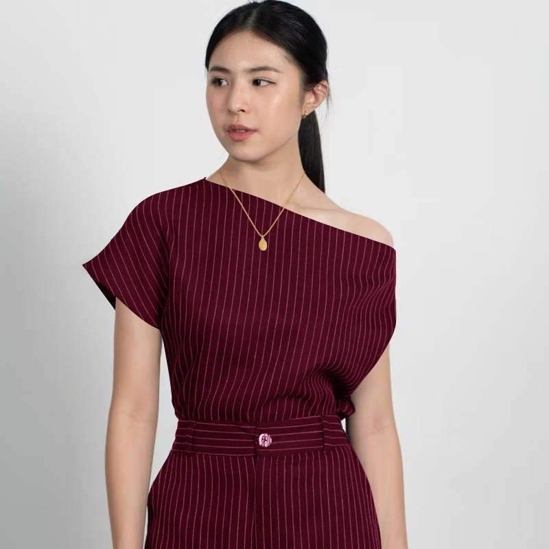 99miracleshop / Sana Top / One Shoulder Top / Womens Sabrina Top.