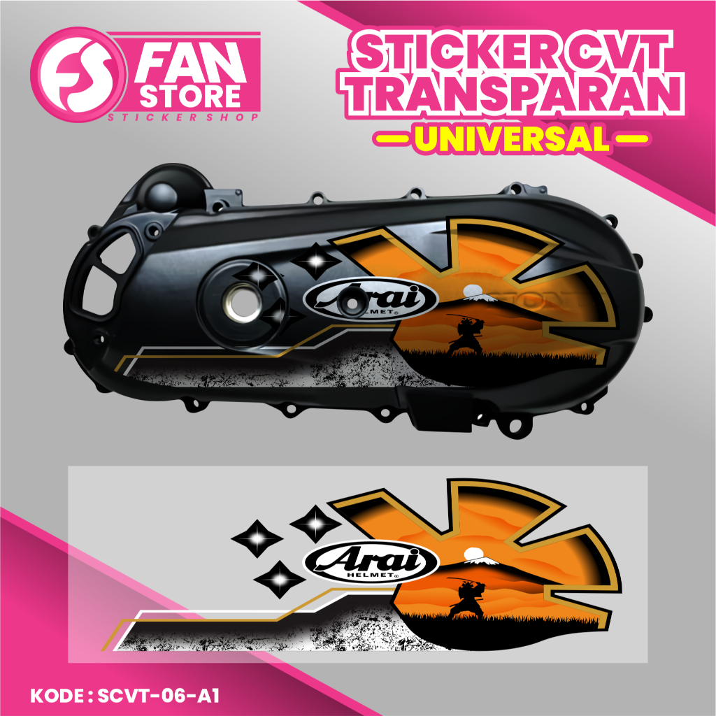 สติ๊กเกอร์ CVT โปร่งใสพร้อม Arai Senja Motif - สติ๊กเกอร์ CVT สําหรับมอเตอร์ไซค์ทุกประเภท พร้อมส่ง -