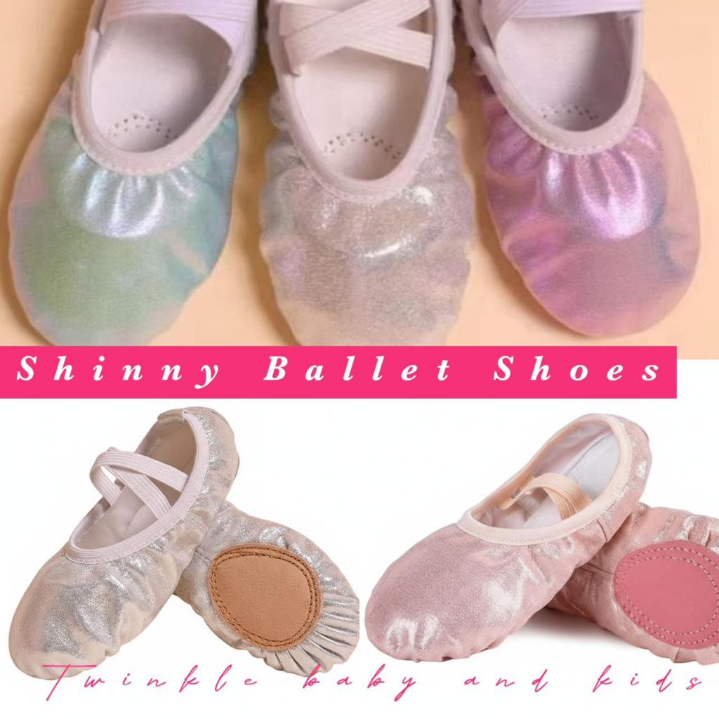 ￼GLITTER SHINY BALLET รองเท้าเด็กและผู้ใหญ่พรีเมี่ยมนําเข้า BALLERINA FLAT SHOES GYMNASTIC FLAT SATI