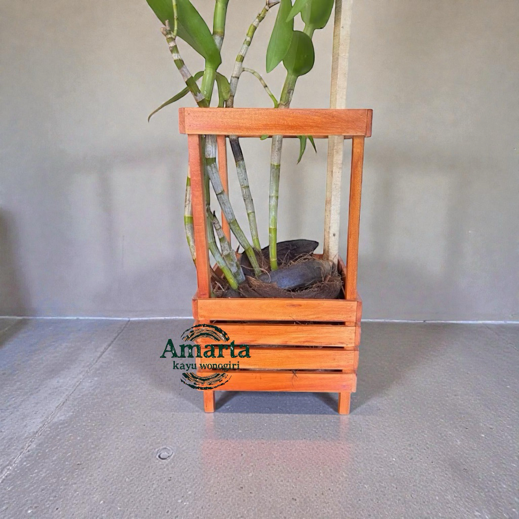 ORCHID FLOWER POT RACK ผลิตในไม้ด้วยสี PLITUR