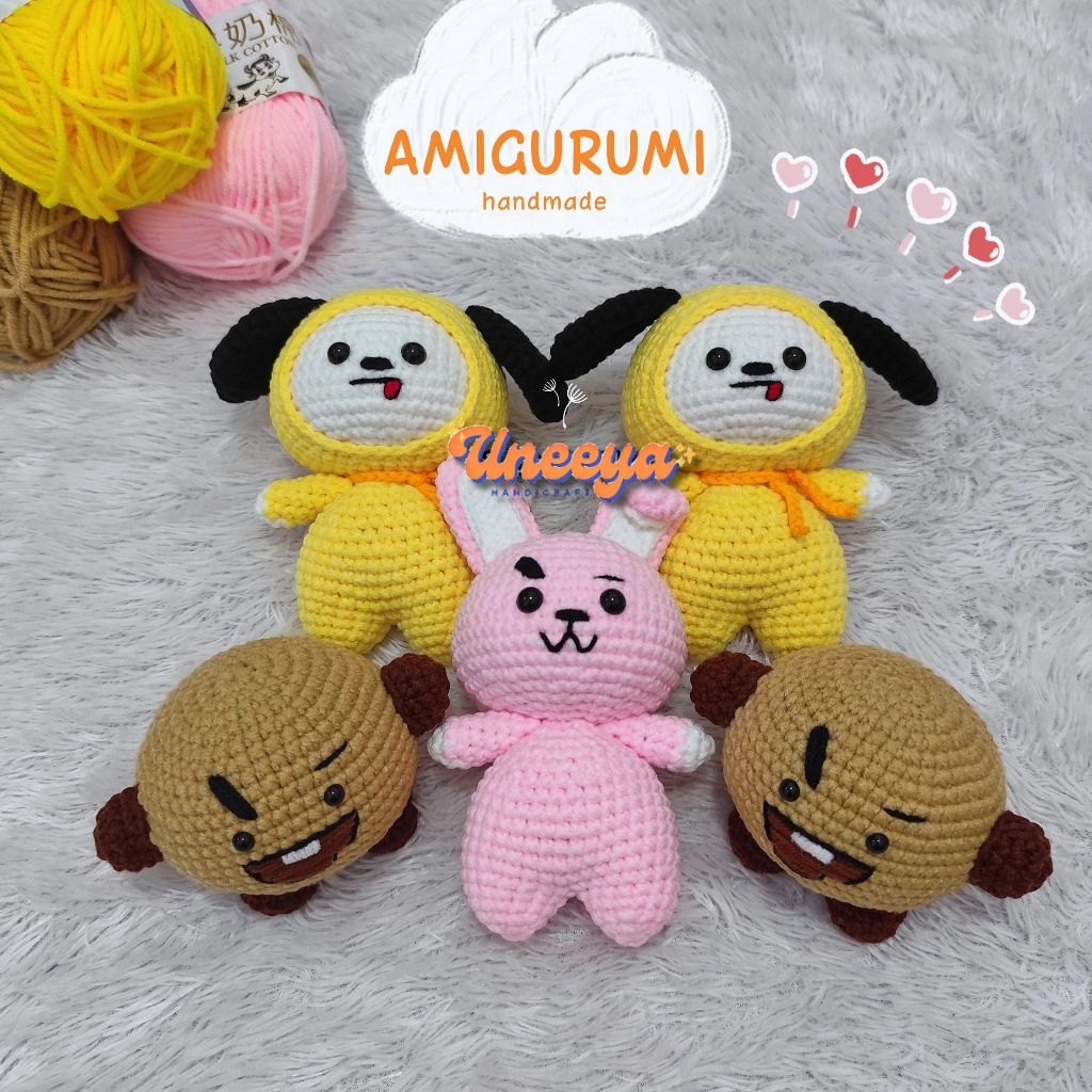 GANTUNGAN BT21 พวงกุญแจถักตัวละคร || พวงกุญแจ BT21 CROCHET