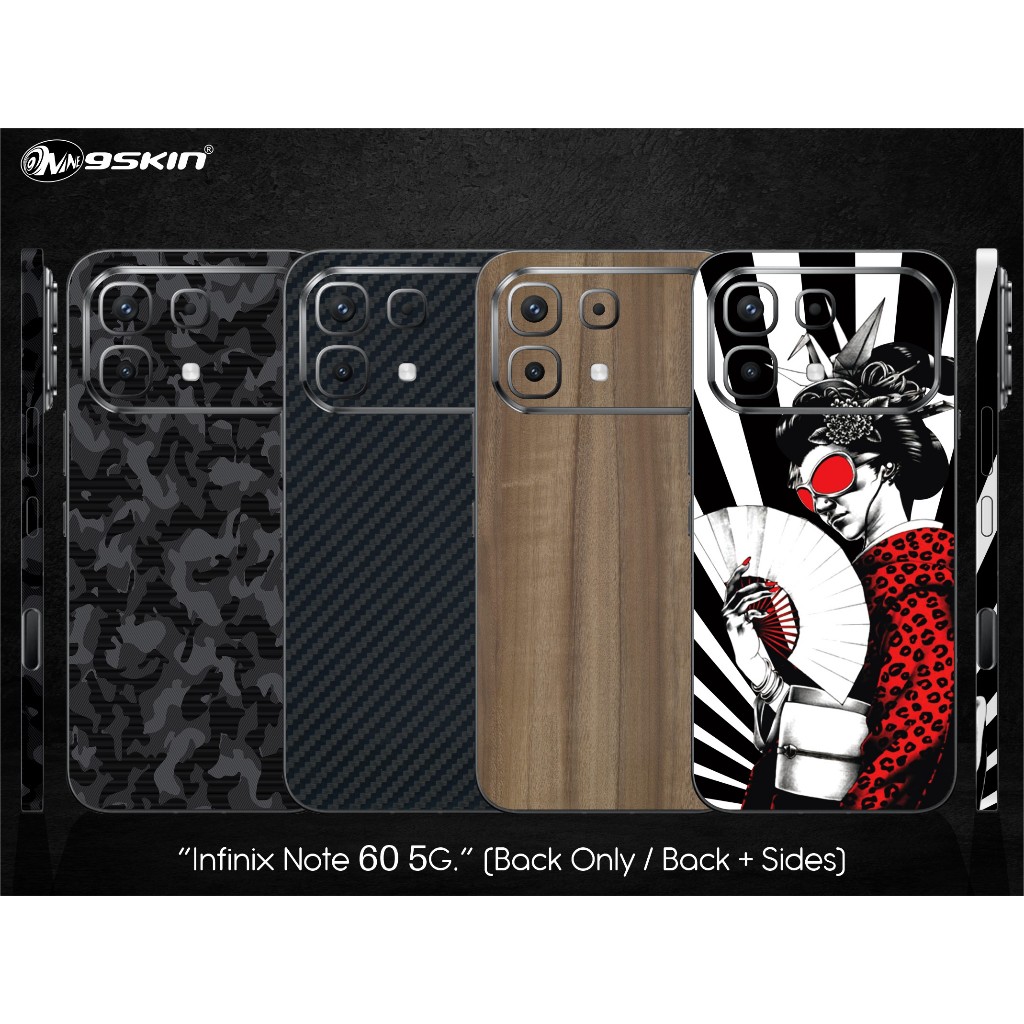 9skin Infinix Note 60 5G Back Case Skin Custom Carbon Leather Special Texture -