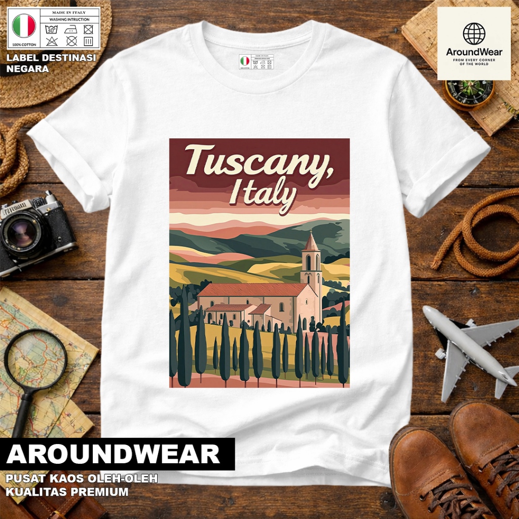 ITALY SOUVENIR T-SHIRT 32 WITH ITALY COUNTRY TAG PREMIUM SOUVENIR MATERIAL GIFT