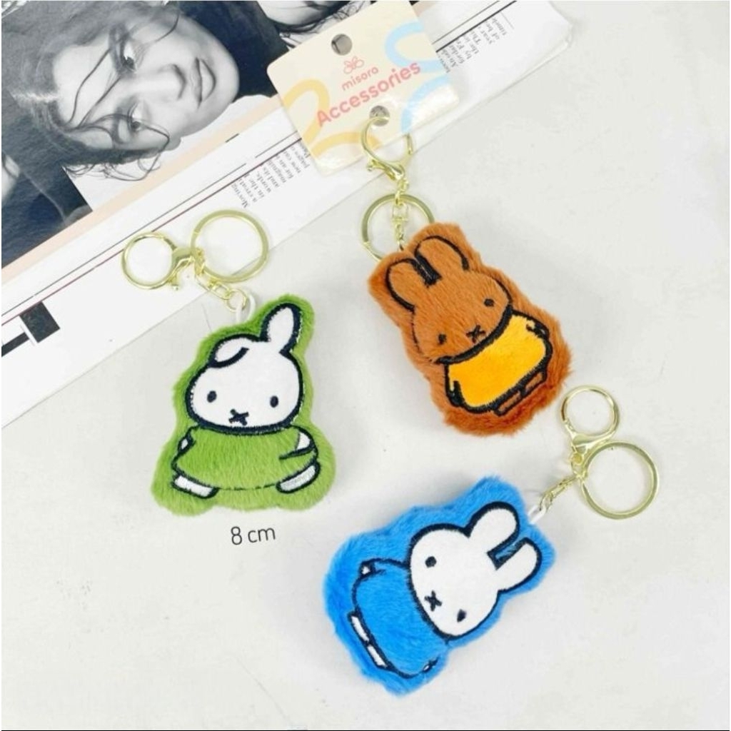 GANTUNGAN Miffy พวงกุญแจกระเป๋าพวงกุญแจ Charm Miffy Plushy Doll Rabbit Bunny Viral