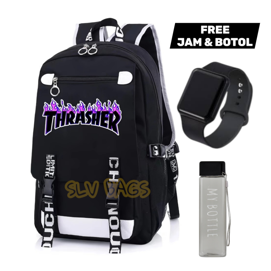Slv Bags Elementary School Boys School Bags with the Cool Thrasher Motif Images ใหม่ล่าสุด