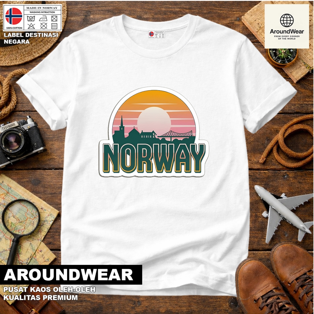 เสื้อยืด NORWAY 24 SOUVENIR พร้อมแท็ก NATIONAL, NORWAY COTTON 30S, ของขวัญพรีเมี่ยม SOUVENIR