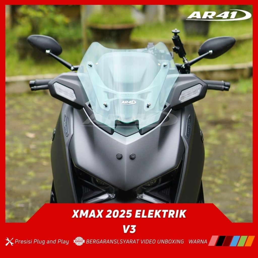 Visor มอเตอร์กระจกหน้ารถ XMAX Techmax 2025 V3 GEN 3 Up and Down Electric Type V3 Original THICK AR41