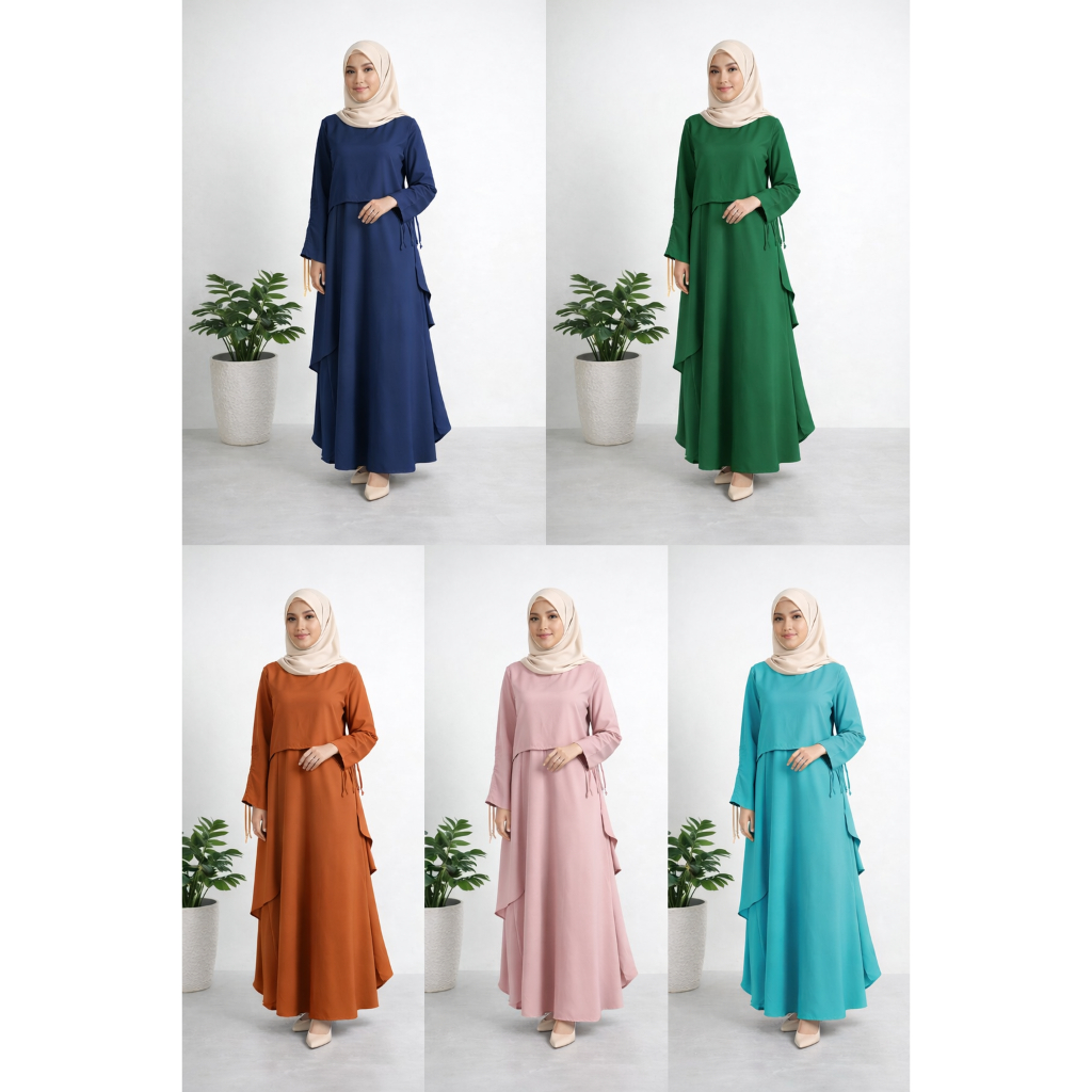 KATUN TIKA LONG COTTON DRESS WITH RUFFLES
