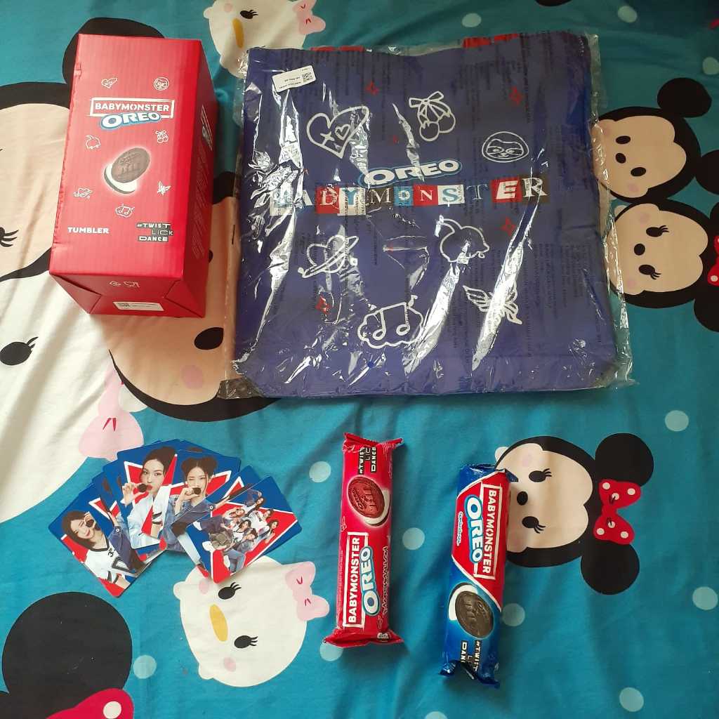 [ตอนพาร์ท 348969] Babymonster X Oreo สินค้าKpop Mashmellow Vanilla YG Tumblr Totebag Photocard