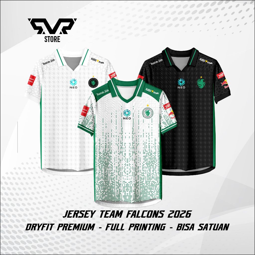 ทีมล่าสุด Falcons Jersey 2026 Falcons เกม MLBB Valorant PUBG เสื้อยืดฟรี Custom Nickame