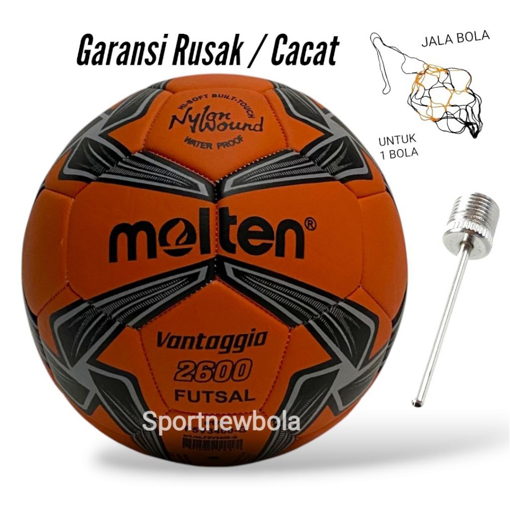 Original Molten Vantaggio Futsal Ball Bonus Net Valve Futsal Ball ขนาด 4 Original Futsal Ball
