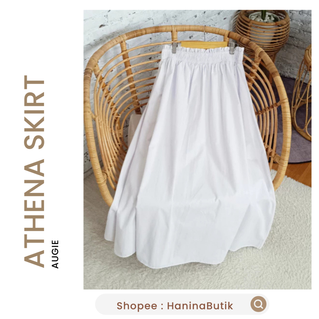 KATUN ATHENA SKIRT WHITE COTTON PLAIN SKIRT โดย AUGIE