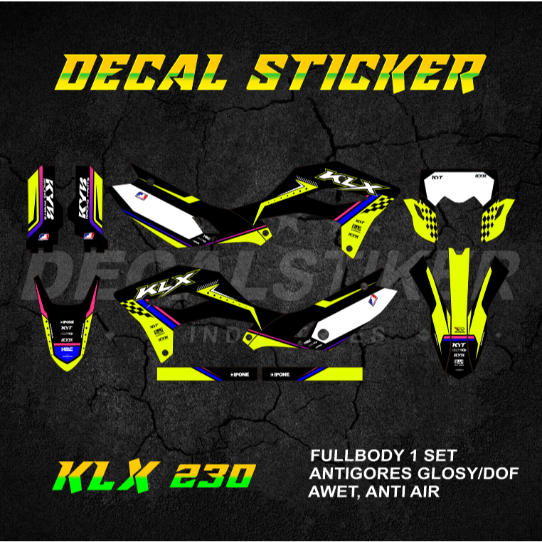 STABILO HIJAU UNGU MERAH DECAL STICKER KLX 230 SE FULLBODY (005) DECAL STICKER LX SR SM 2024 2025 RE