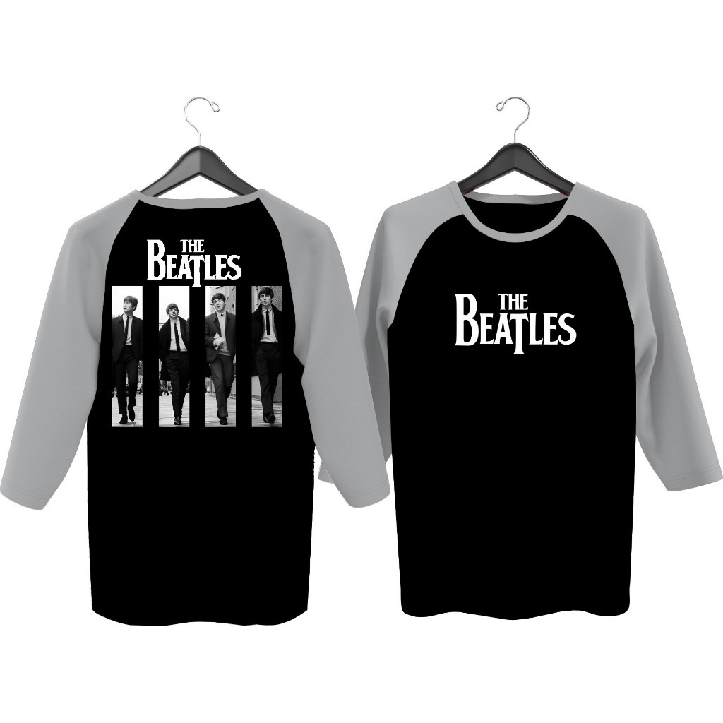 THE BEATLES SCREEN-PRINTED MENS RAGLAN เสื้อยืด \ MENS DISTRO T-SHIRTS 3\4 SLEEVES, MENS / เสื้อยืด 