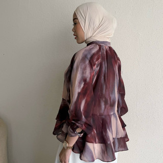 Floral Id - Blouse Wanita Kanisa Peplum Atasan Wanita Blouse Lebaran Hari Raya Wanita