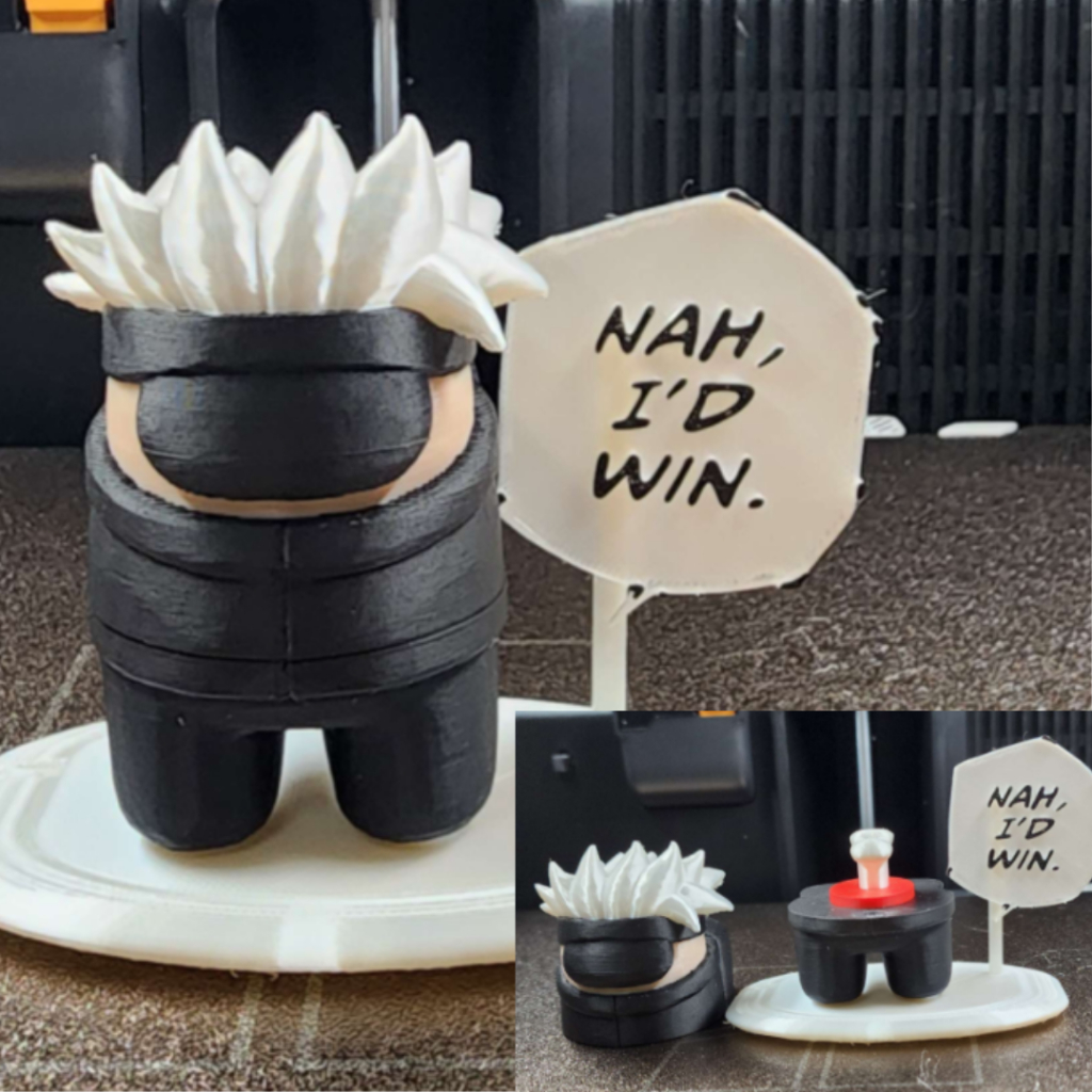 รูป Gojo Satoru Nah I゚d Win 8 ซม. – Mini Split Body Anime Display JJK Collection