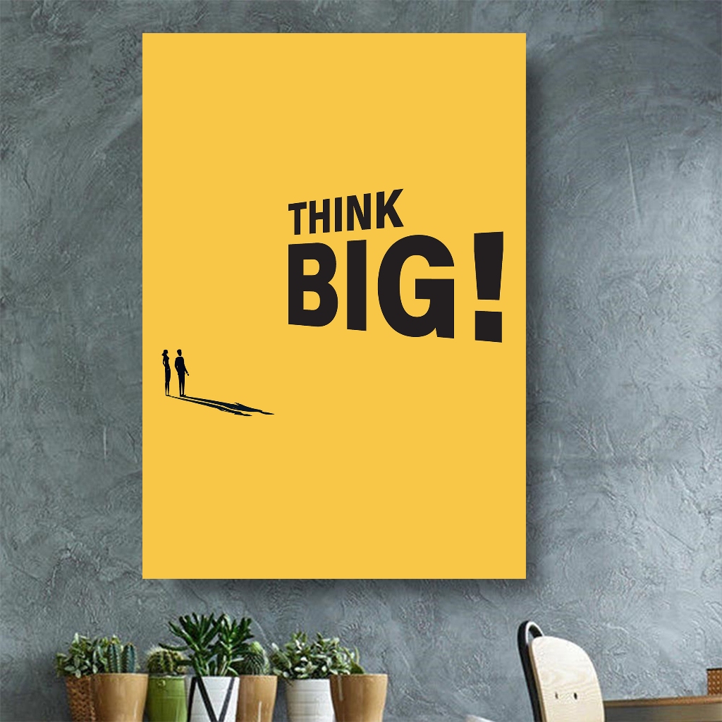 THINK BIG Y Wall Decor โปสเตอร์สร้างแรงบันดาลใจ WORDS INSPIRATION QUOTE กรอบไม้ตกแต่งผนัง