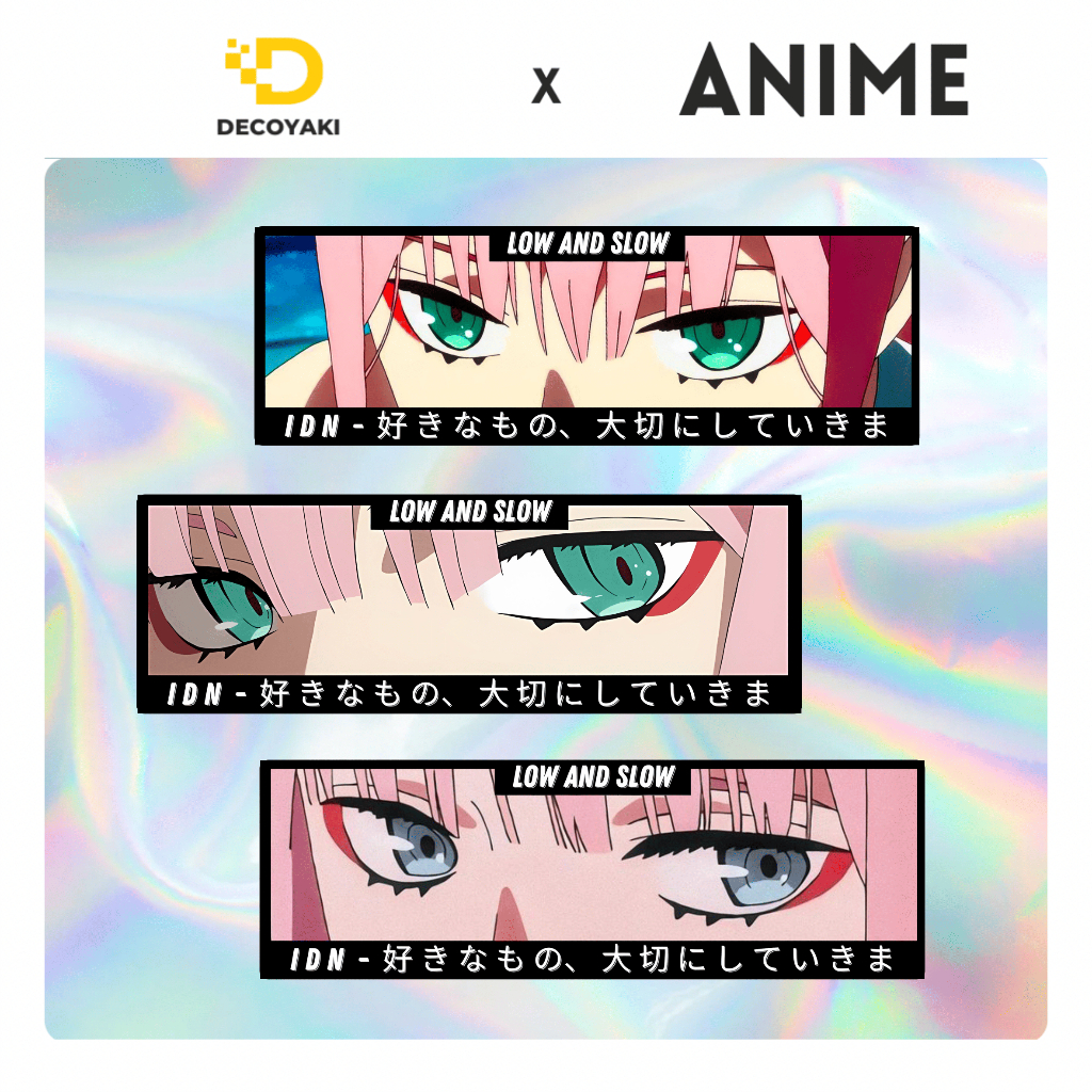 (3 ชิ้น) สติ๊กเกอร์โฮโลแกรม Low And Slow Zero Two Anime Darling In The Franxx
