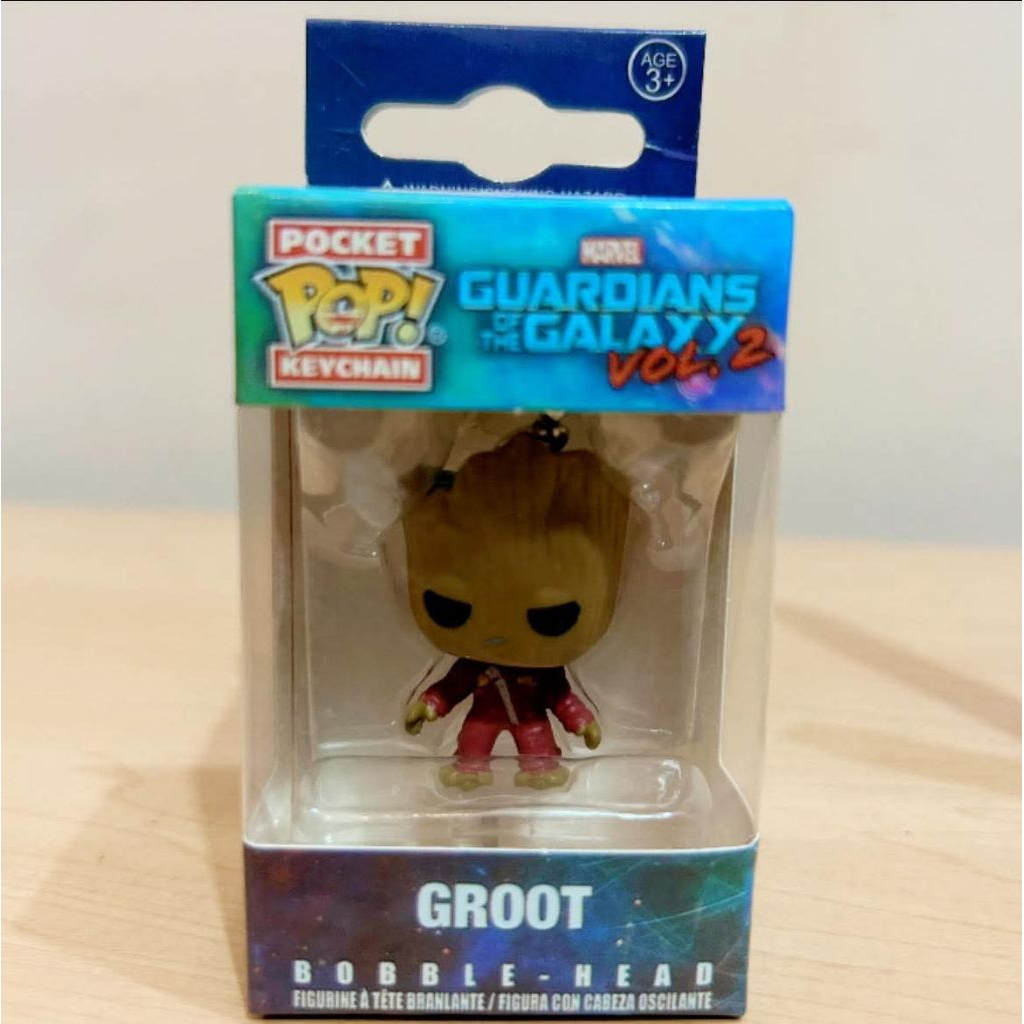 Pop พวงกุญแจ action figure ของเล่น groot guardian of the galaxy Pocket POP พวงกุญแจFunko popKey พวงก
