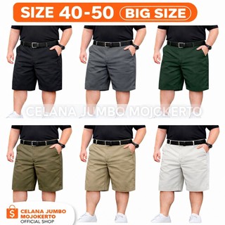 Celana Pendek Chinos Jumbo Pria Size 40 – 50 Big Size | Celana Jumbo Model Oversize | Bahan Melar & Nyaman