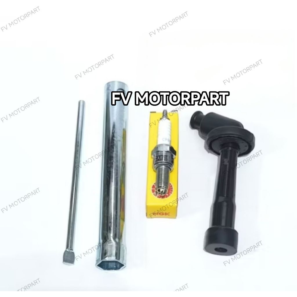 SPARK PLUG + SPARK PLUG CAP + SPARK PLUG KEY SATRIA FU