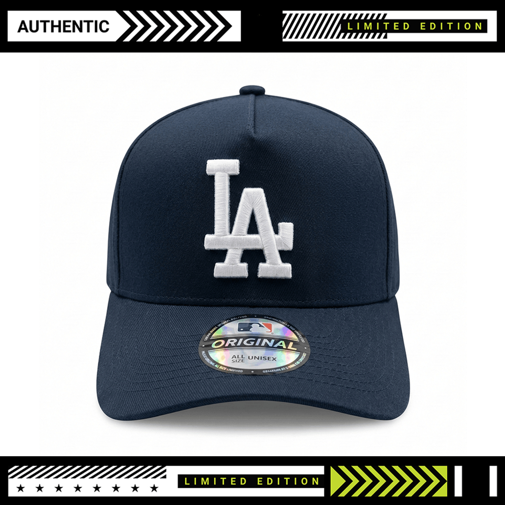 LA หมวก Snapback พรีเมี่ยม MLB สีขาว สี NAVY