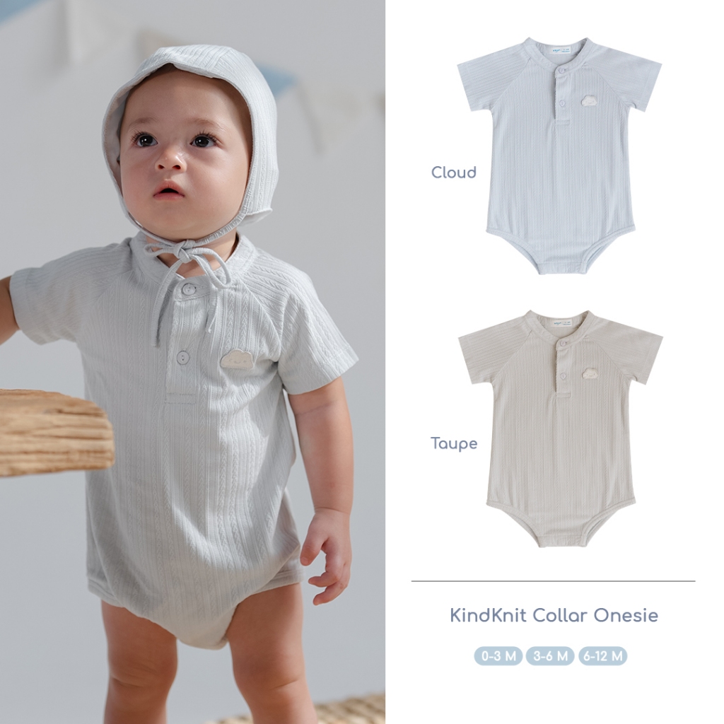 Cloud & Co KindKnit Collar Onesie (0-12M)