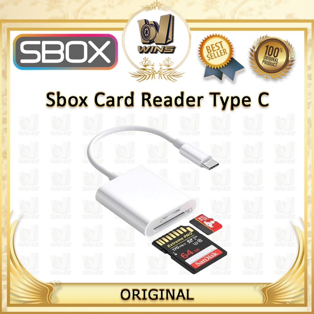 Sbox เครื่องอ่านการ์ด Type C 2 in 1 OTG Type-C Micro SD/TF เครื่องอ่านการ์ดเครื่องอ่านข้อมูลสายเคเบิ