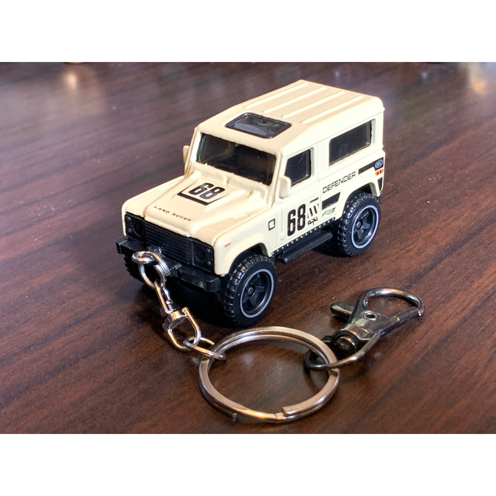 GANTUNGAN Hot Wheels Land Rover Defender 90 พวงกุญแจครีม - พวงกุญแจแบบกําหนดเอง