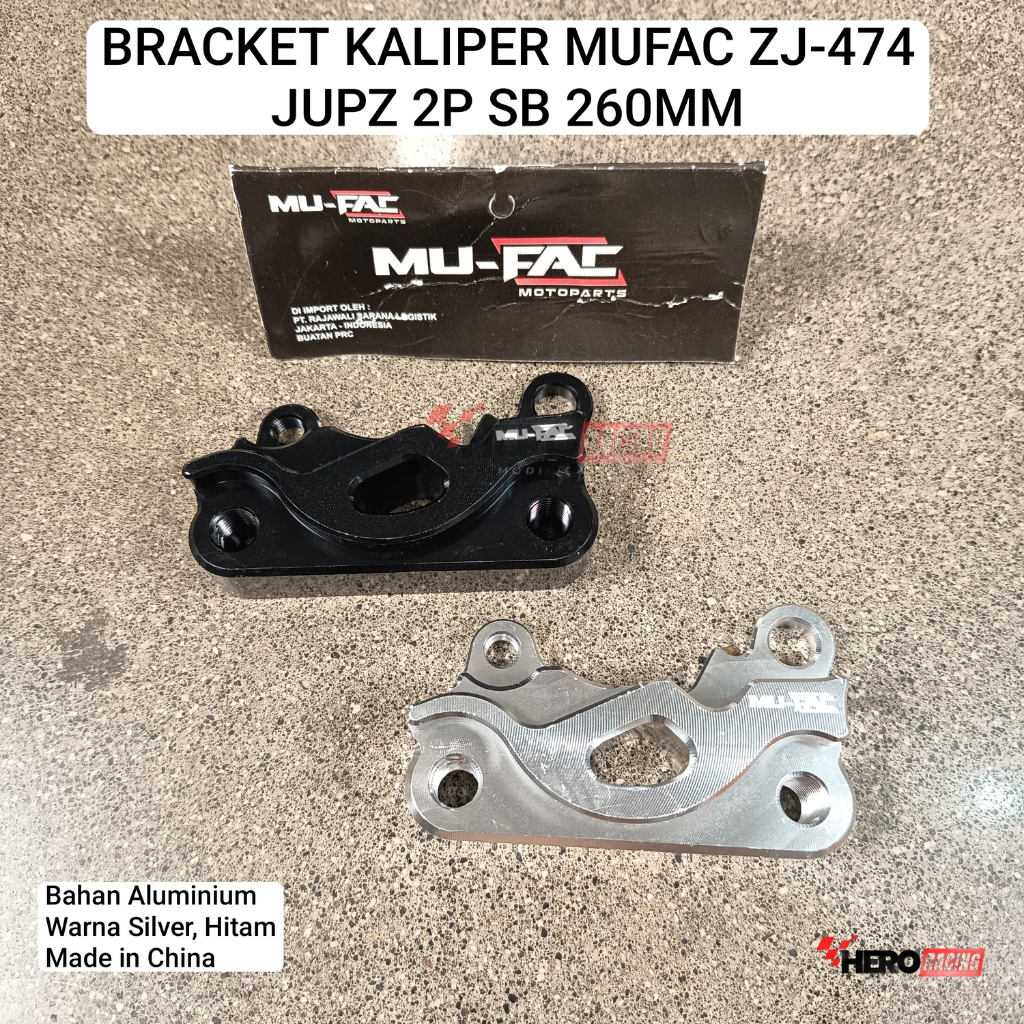 MUFAC BRACKET CALIPER ZJ-474 JUPITER Z 2 PISTON SB UK. 260 มม. เงิน; สีดํา