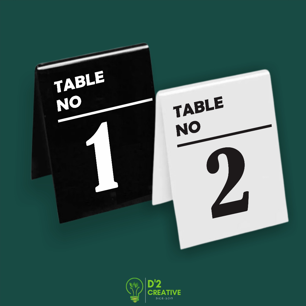 หมายเลขTABLE, TABLE ขนาด 11 X 8 CM