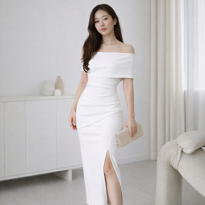 JONNA Dress Scuba Premium Stretch Bodycon | เดรสเกาหลีสําหรับคําเชิญปาร์ตี้หรูหราทุกขนาดและไซส์ใหญ่