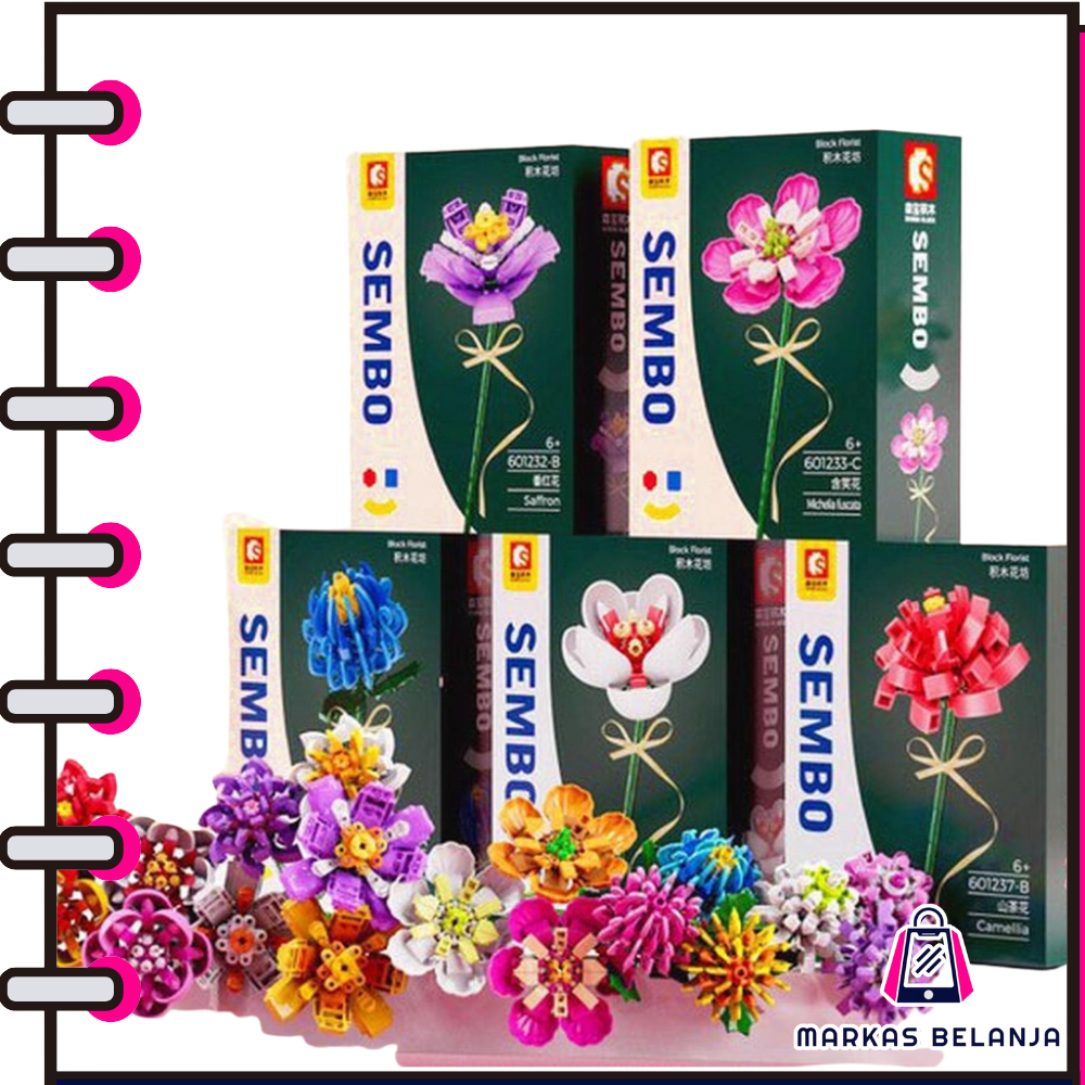 MARDAS Sembo Flower Building Blocks Flower Childrens Gift - Toy Puzzle Y8093