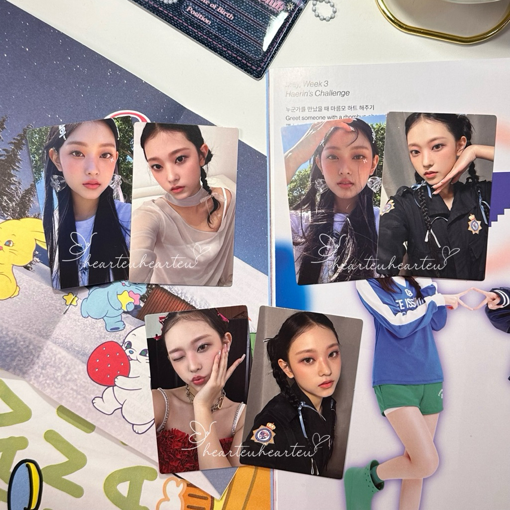 MERAH Hearteuhearteu Official Photocard NJZ / MHH / NEWJEANS X LINE FRIENDS เวอร์ชัน 1 2 3, V1 V2 V3