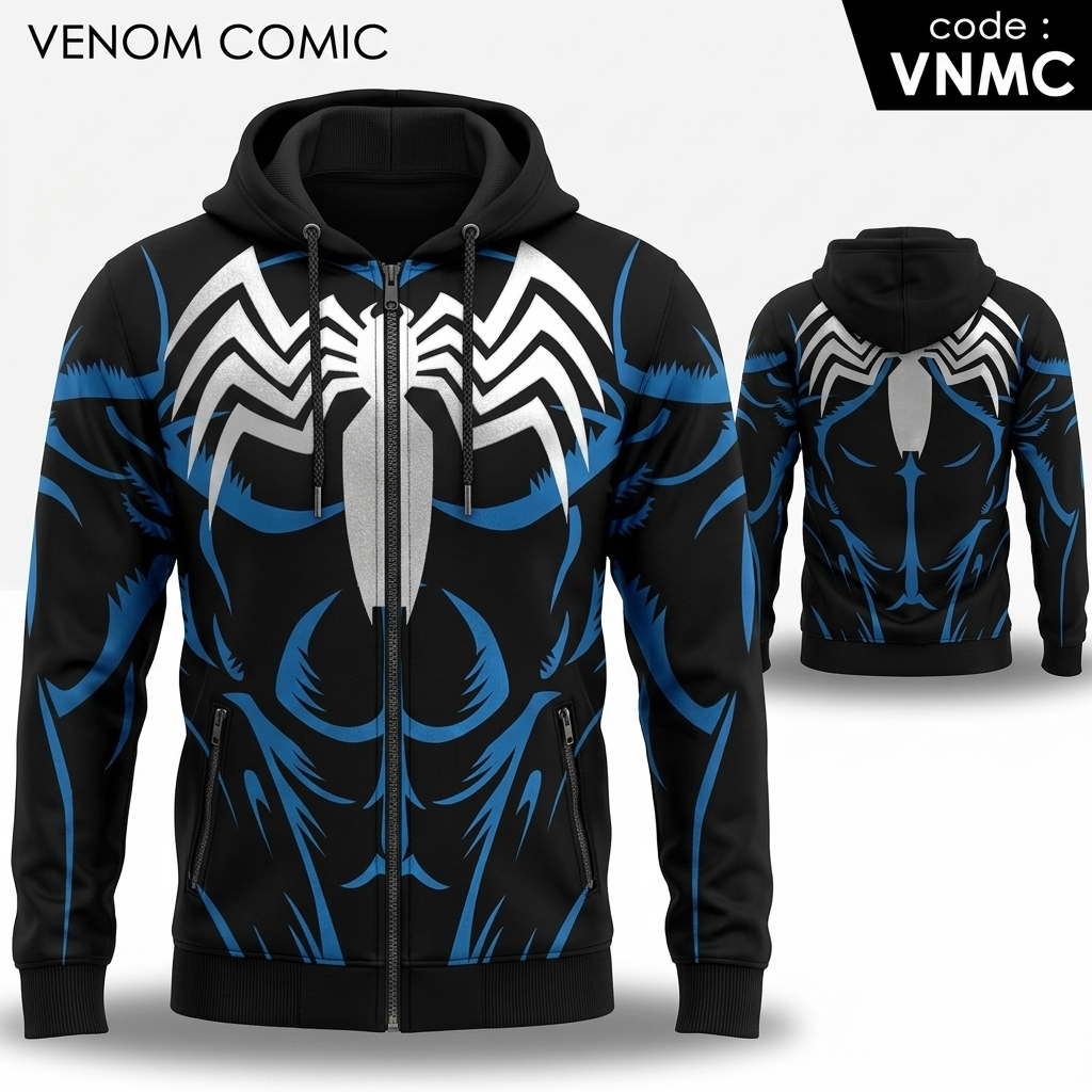 ชุดเสื้อฮู้ดและกางเกงจ็อกเกอร์เวอร์ชั่นการ์ตูน Venom