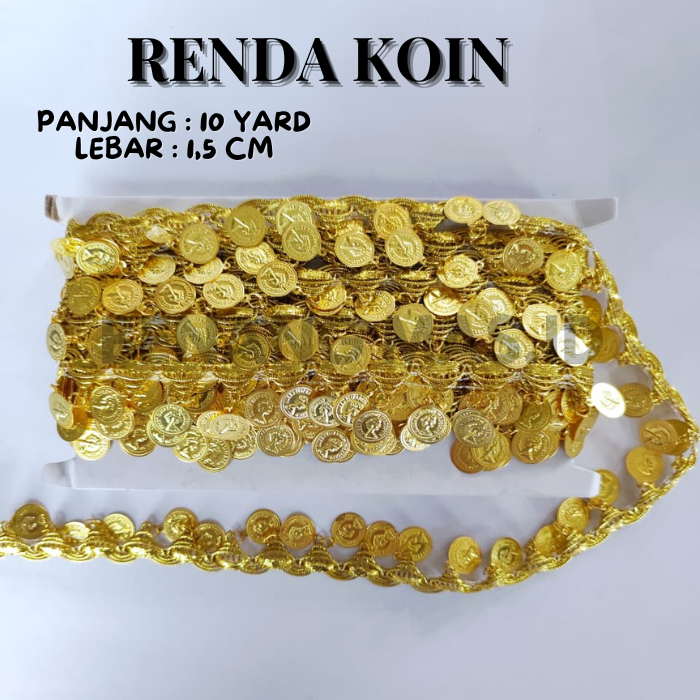 INDIAN DANCE LACE GOLD COIN 1.5 CM WIDTH 10 YARDS LENGTH