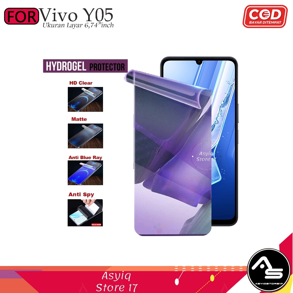 LAYAR Anti-Scratch Hydrogel Blue Matte Vivo Y05 YO4 เต็มจอ