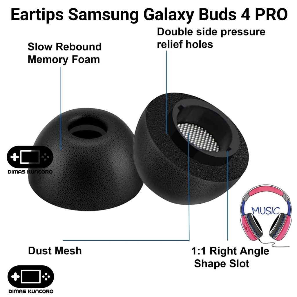 จุกหูฟัง Samsung Galaxy Buds 4 PRO จุกหูฟังโฟมเมมโมรี่โฟมชุดหูฟังหูฟัง samsung galaxy buds 4 buds4 p