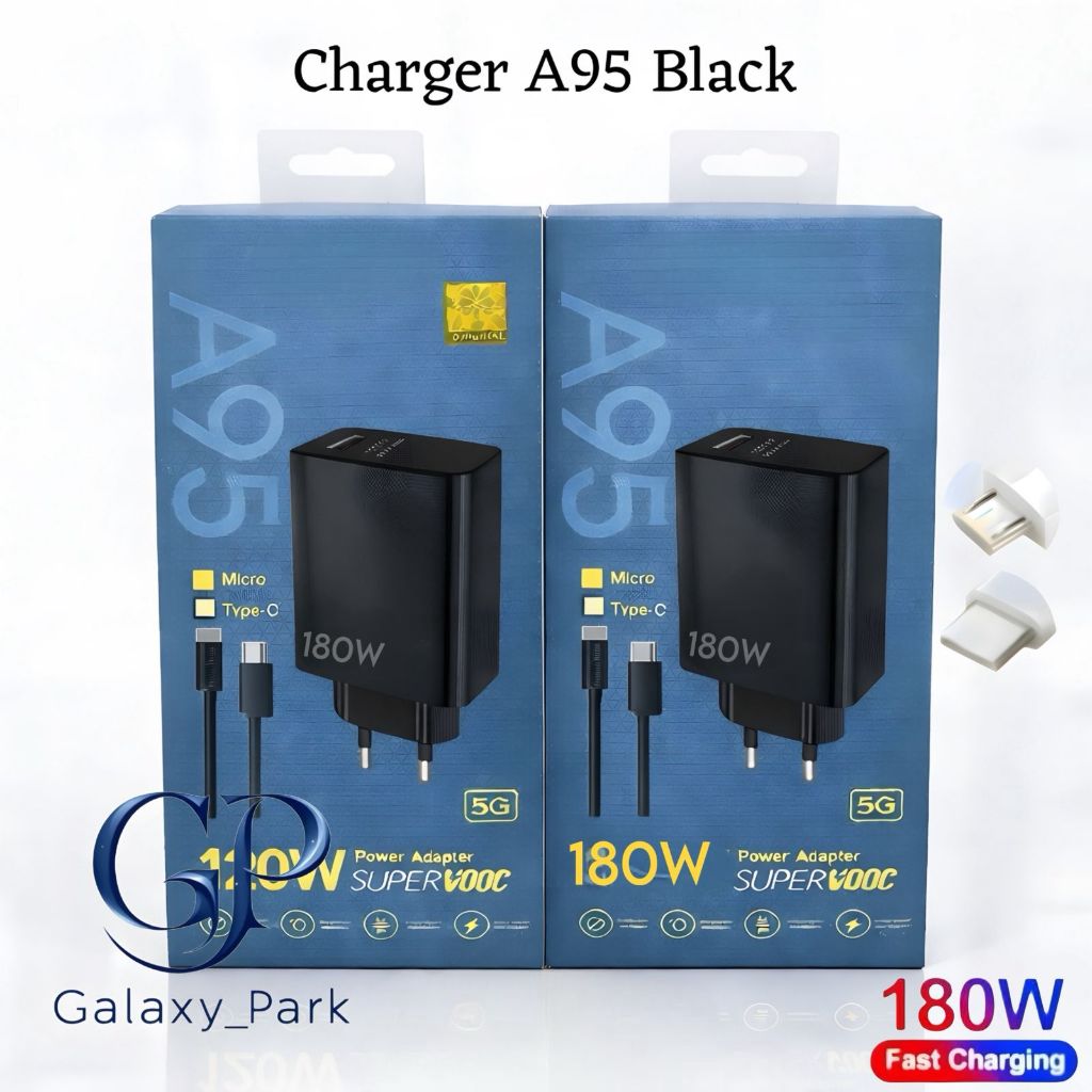 ที่ชาร์จเดินทาง สีดํา Oppo A95 120W 5G รองรับ supervooc FastCharging GALAXY
