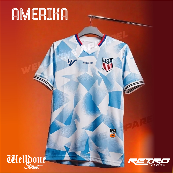 ชุดฟุตบอลโลก! AMERICAN NATIONAL TEAM RETRO JERSEY USA CLUB / FOOTBALL JERSEY / SUPPORTER JERSEY / VI