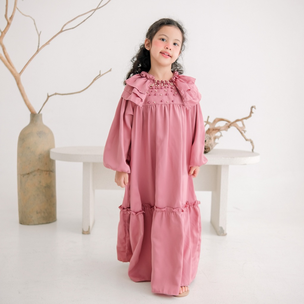 [ AMBER ] 2-8T Aurabellel Peach Girls Party Dress MA90