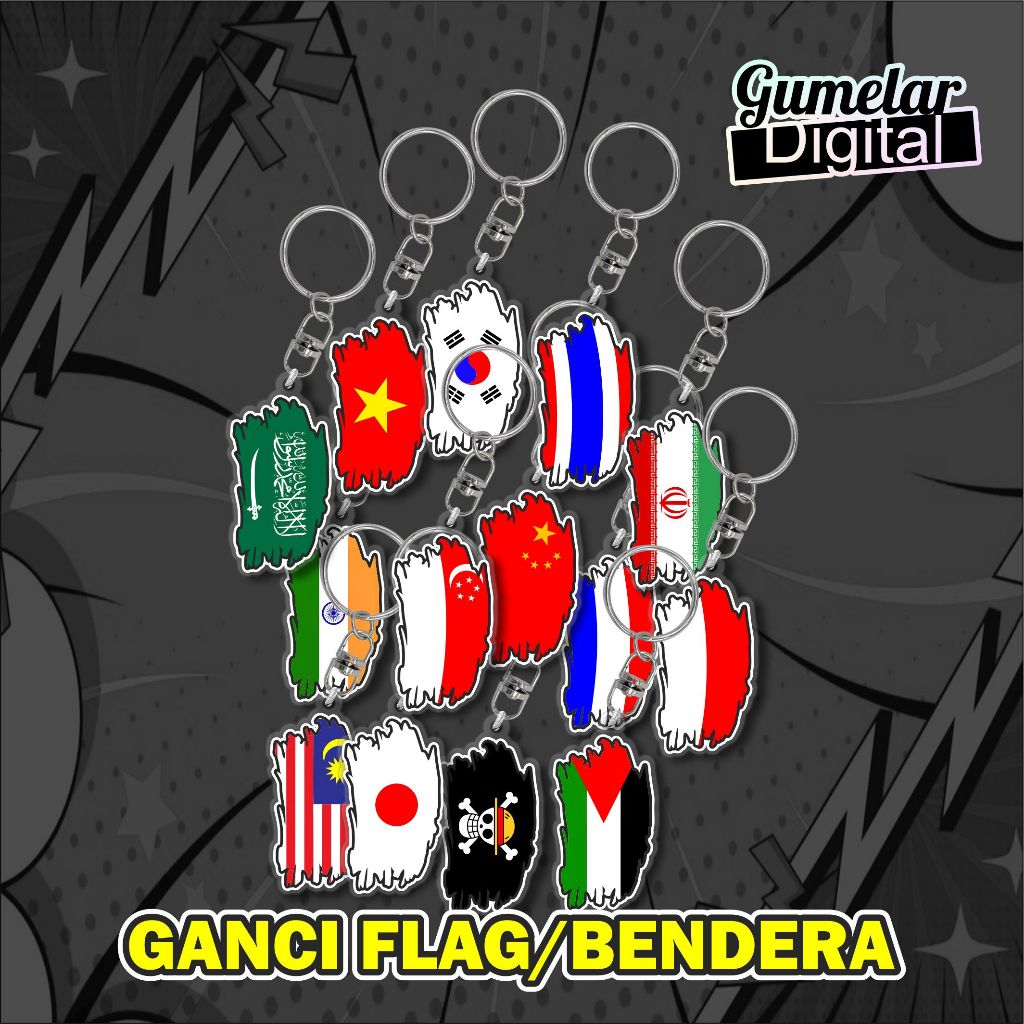FLAG KEYCHAIN FLAG KEYCHAIN RACING FLAG KEYCHAIN INDONESIA KEYCHAIN