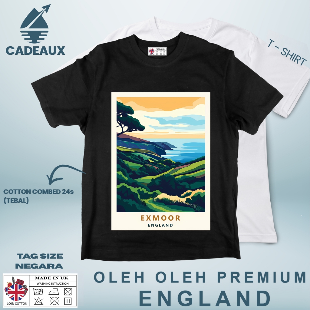 ENGLAND SOUVENIR เสื้อยืด 27 พร้อมแท็ก ASAL INGRRIS Cotton Combed 24s SOUVENIR ของขวัญพรีเมี่ยม