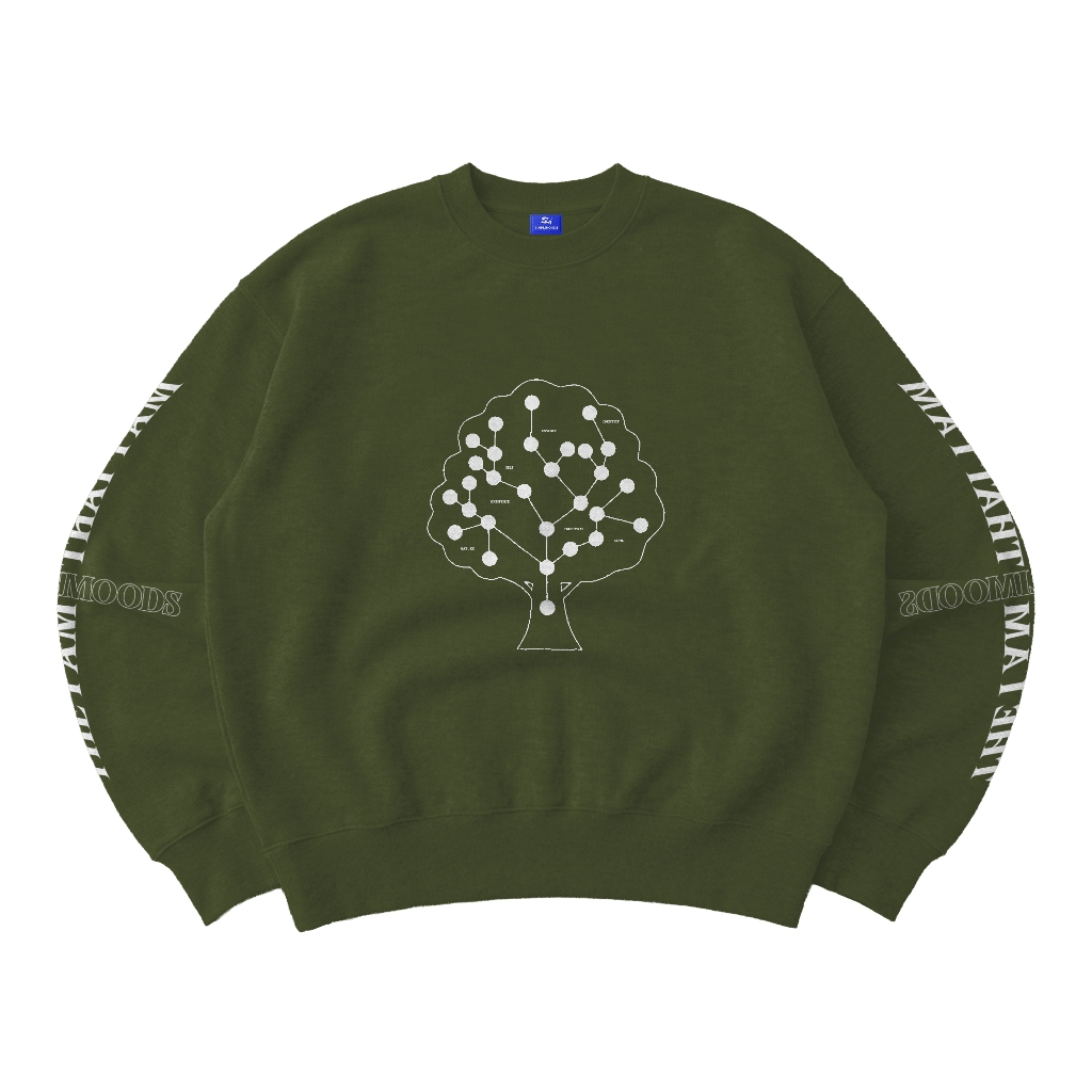 SimpliMoods Boxy Sweater Crewneck Green Army ผู้ชายผู้หญิง
