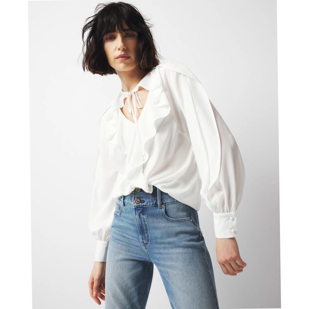 W*BM TIE-NECK RUFFLE BLOUSE (18-5)