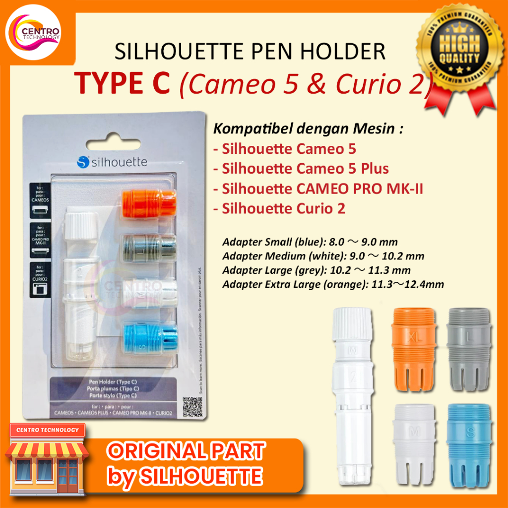 MESIN Silhouette Pen Holder Type B & Type C | Silhouette Portrait 3/4 Cameo 4/5 Curio 2 ที่ใส่ปากกาเครื่อง